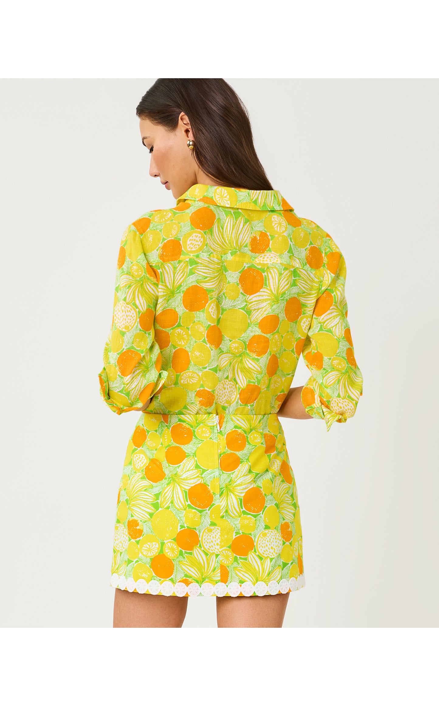 Sea View Button Down - Island Palm Zesty