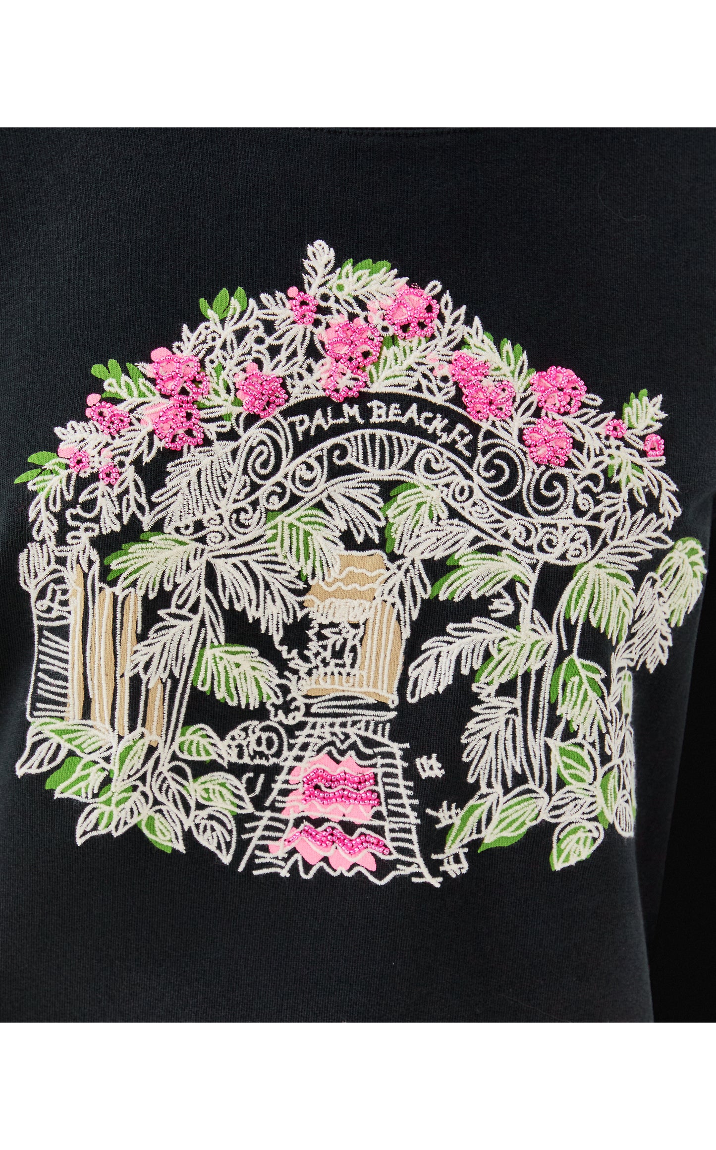 Ballad Long Sleeve Sweatshirt - Noir Palm Beach Toile