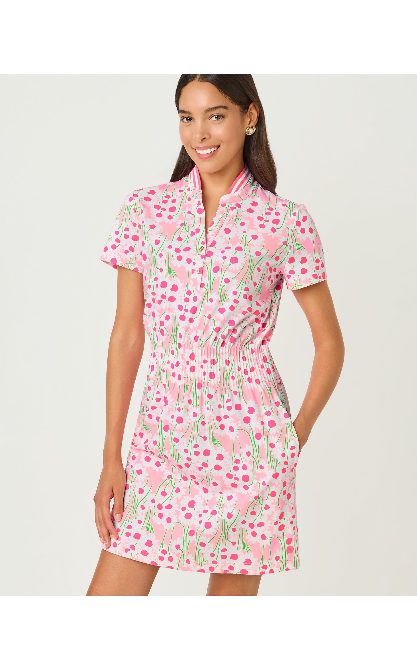 UPF50+ Love Active Dress - Conch Shell Pink Lil Sunny Daisies