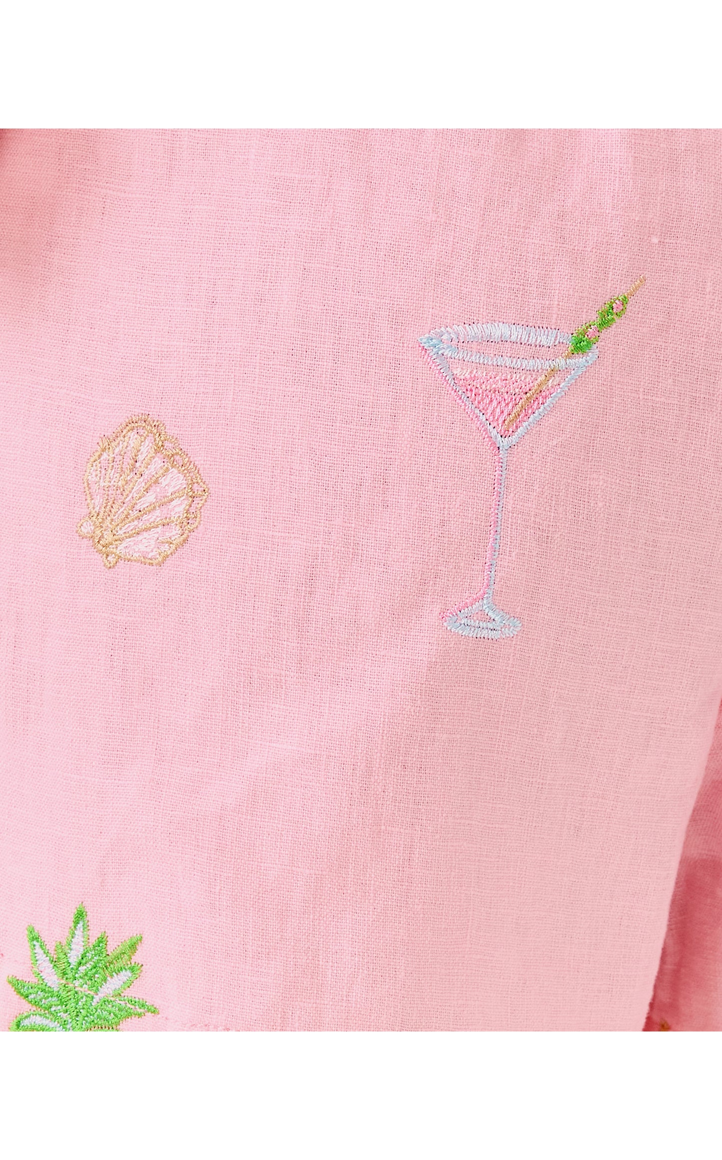 Elodey Linen Short - Conch Shell Pink Happy Hour