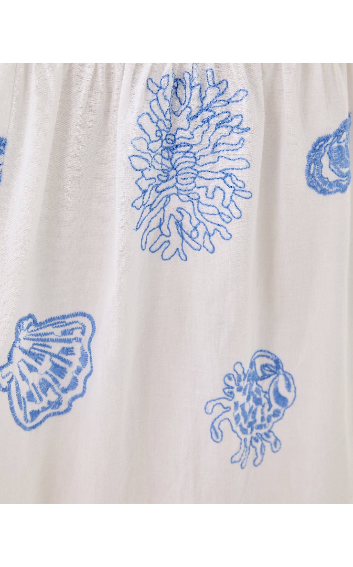 Zanna Embroidered Cotton. Midi Dress - Resort White Castaway Embroidery