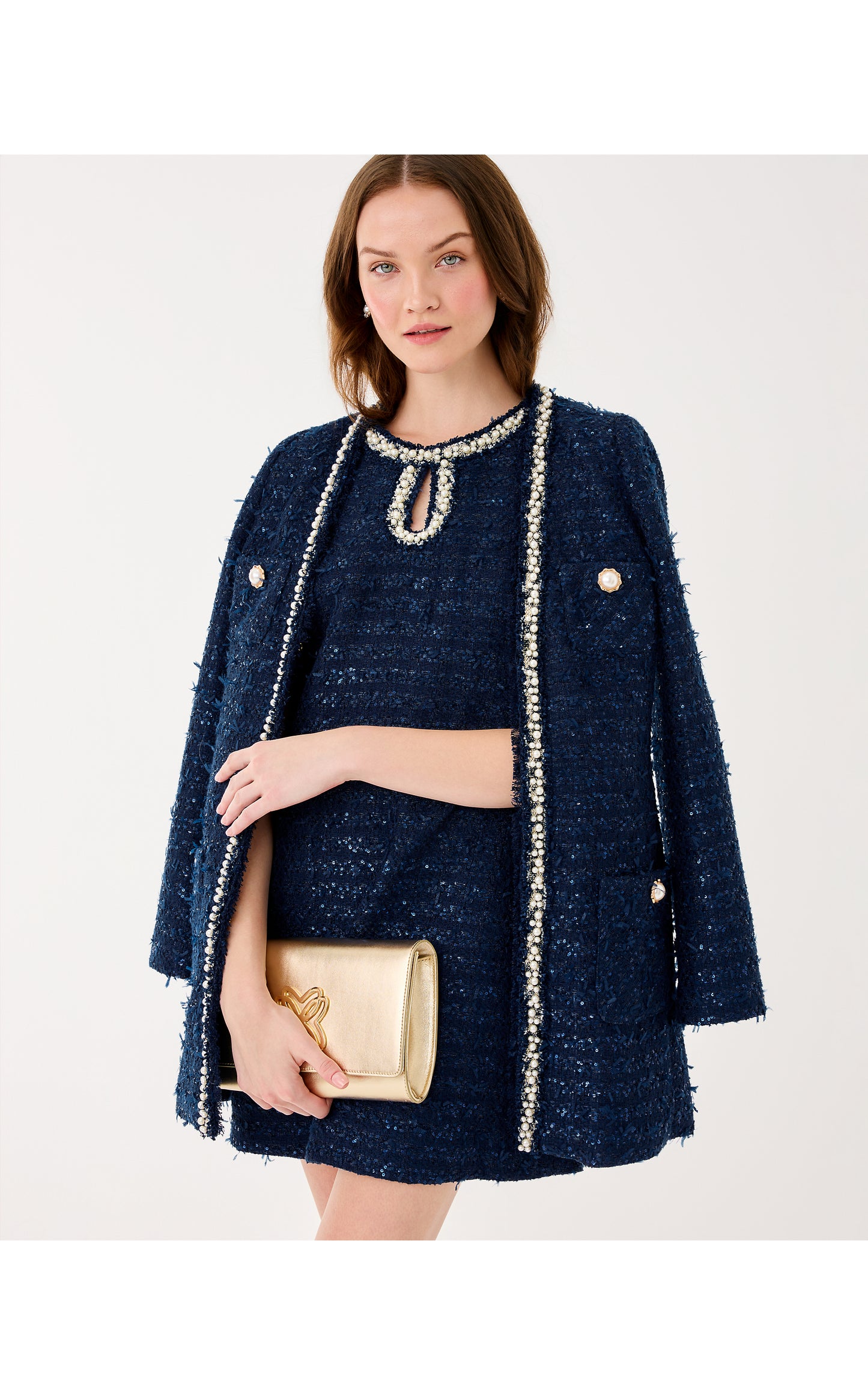 Ronan Skirted Romper - Low Tide Navy After Party Lurex Boucle