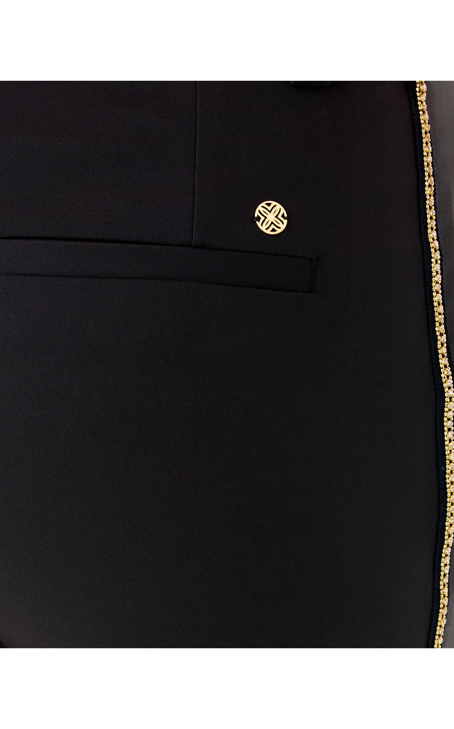 Ana Embellished Crop Flare - Noir