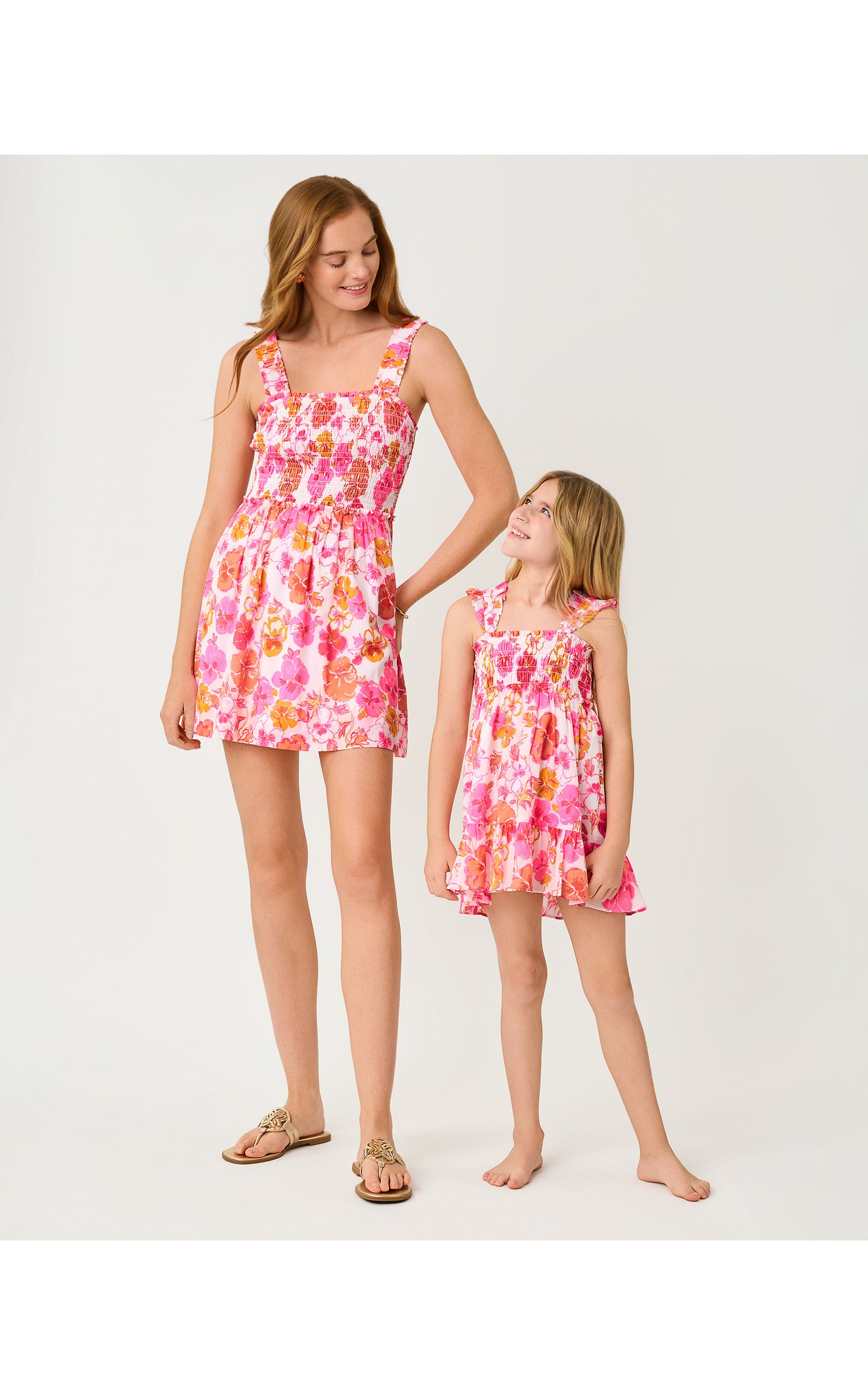 Mini Hadly Dress - Resort White Pansy Fansy