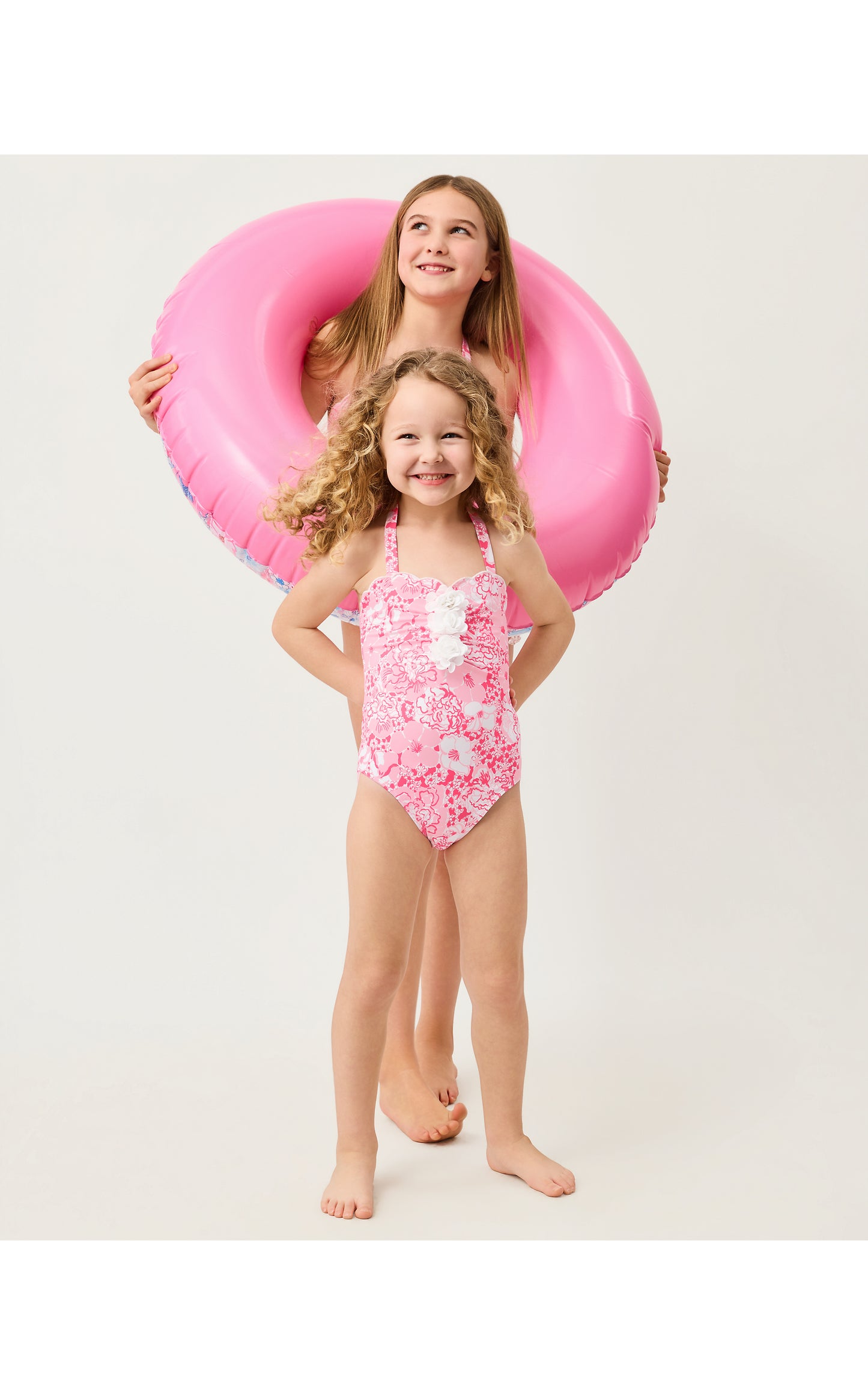 Lilly Pulitzer X Janie and Jack - Maddie Flower Swimsuit - Conch Shell Pink Burst Of Joy