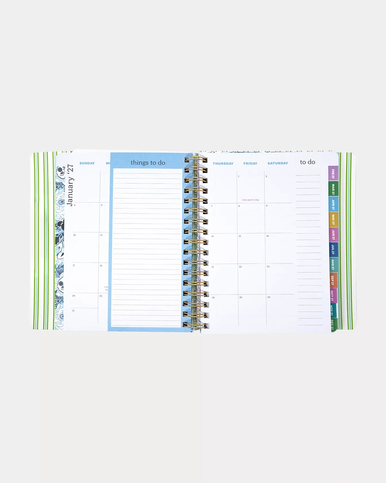 2026-2027 17 Month Leatherette Agenda - Mint Condition Burst of Joy
