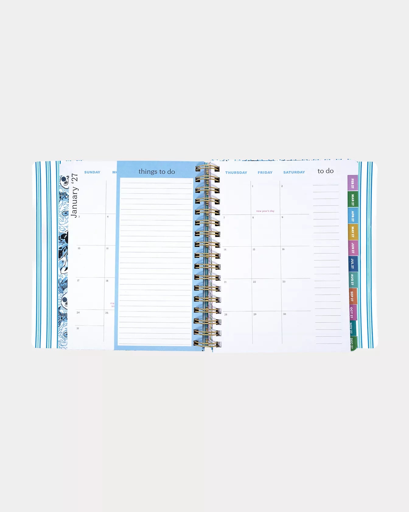 2026-2027 17 Month Leatherette Agenda - Shell Shine