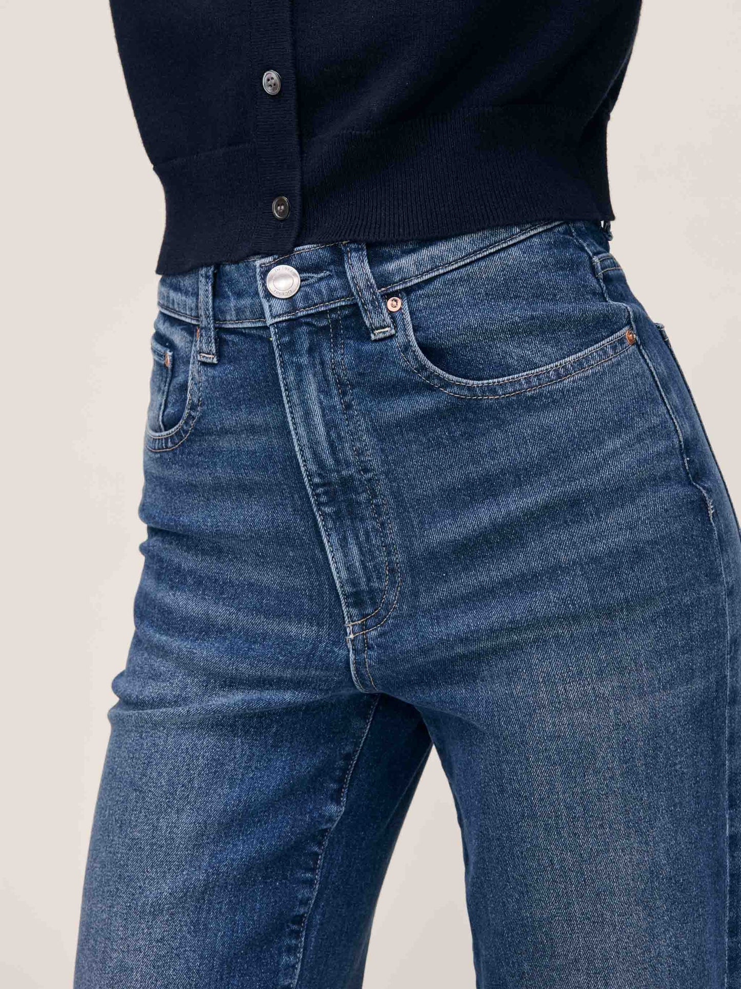 Karmine Refined Wide Leg High Rise 28" Jeans - Clearwater