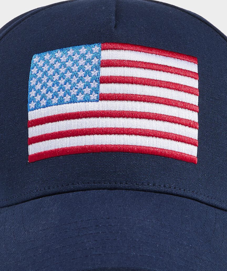 American Flag Hi-Pro Trucker Hat - Blue Blazer
