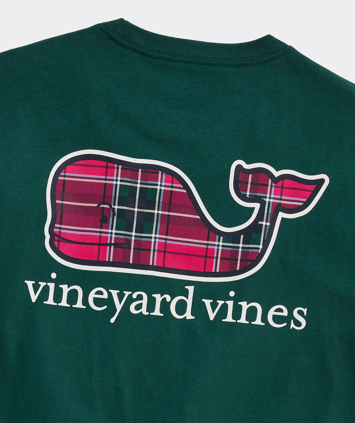 Holiday Tartan Whale Long-Sleeve Pocket Tee