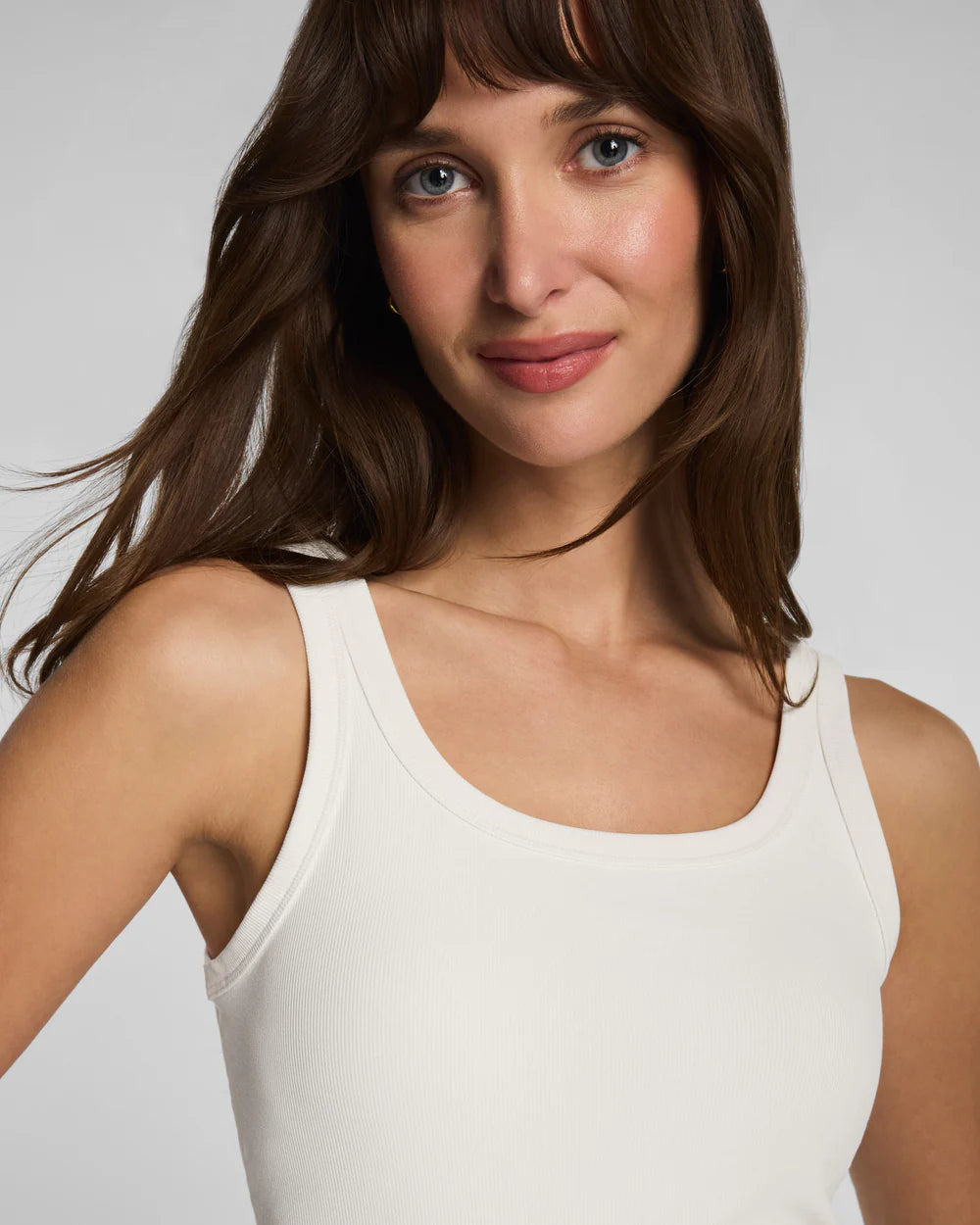 SPANX® Ribbed Knit Scoop Neck Tank - Ivory