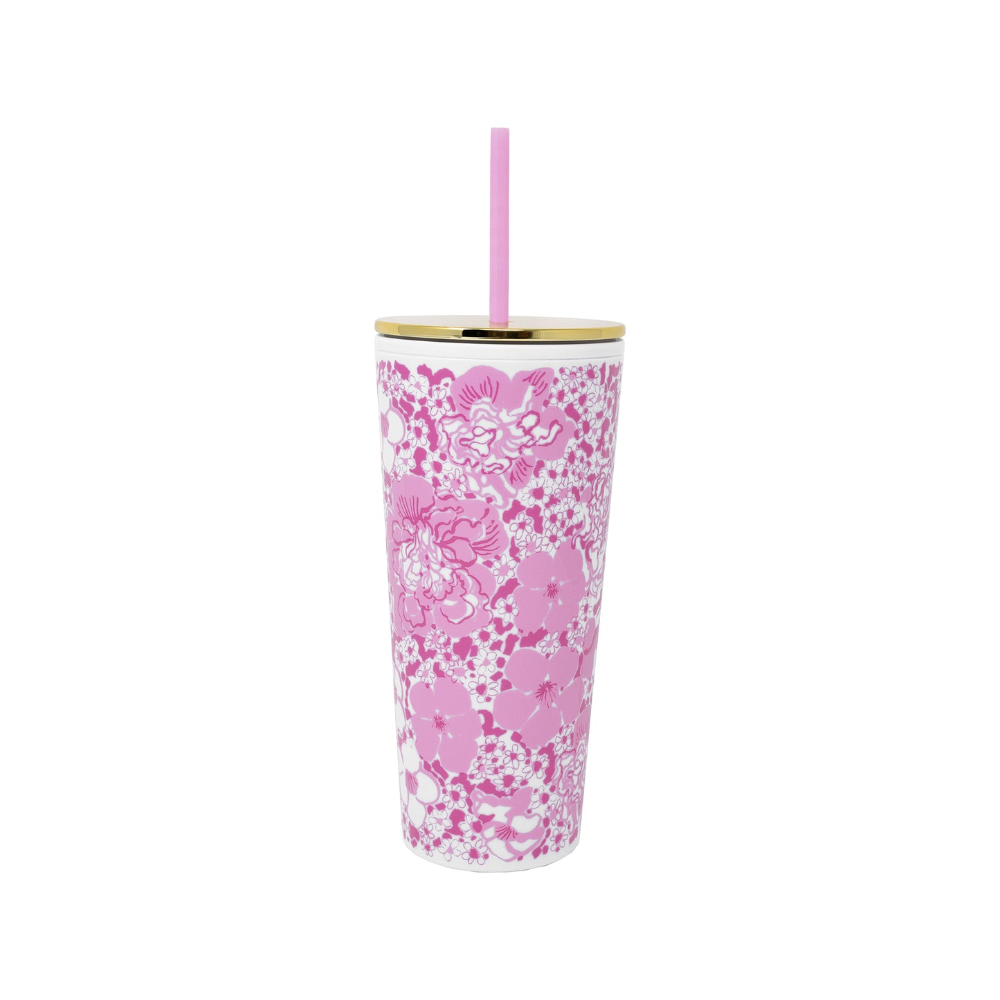 Tumbler with Straw - Conch Shell Pink Burst of Joy