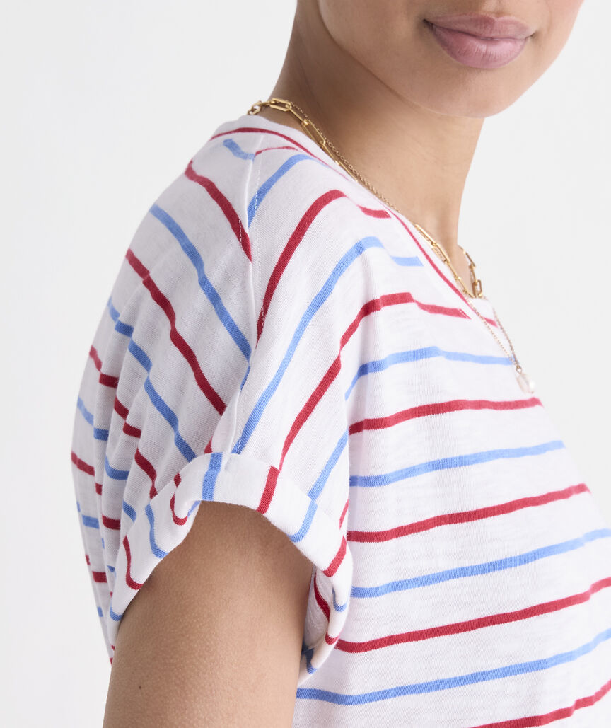 Slub Jersey Tee - Red White Blue Stripe