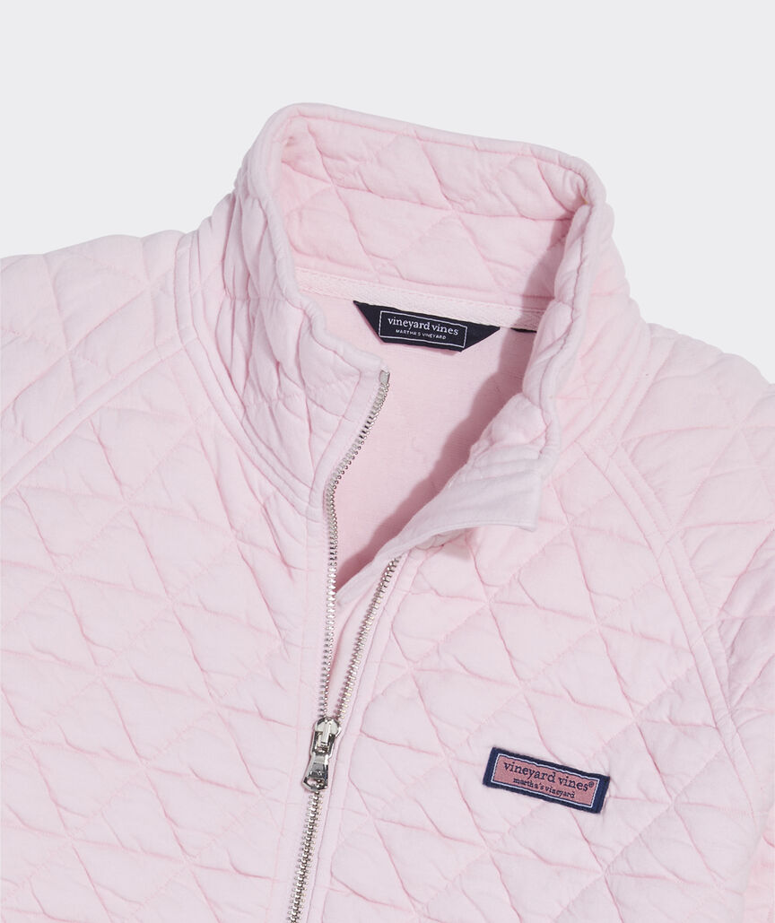 Coastal Quilted Half-Zip - Pink Drink