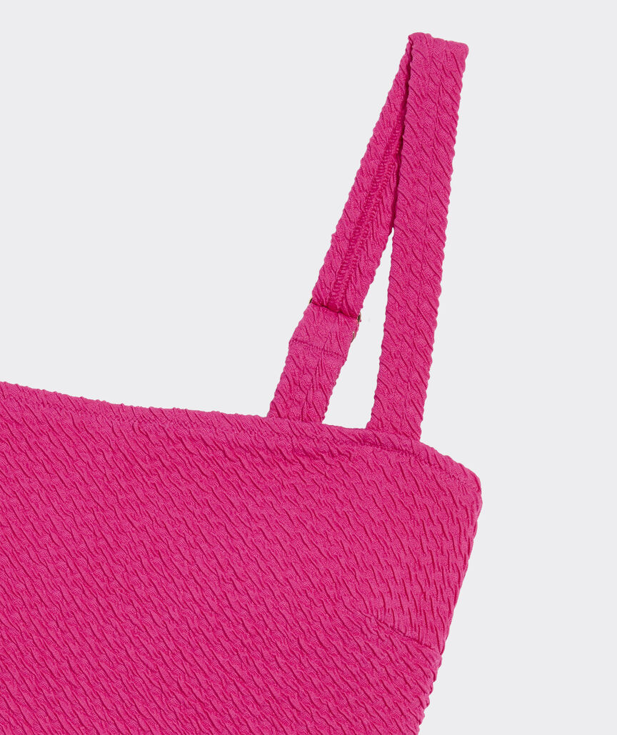 Textured Southampton Square Neck One-Piece - Charm Pink