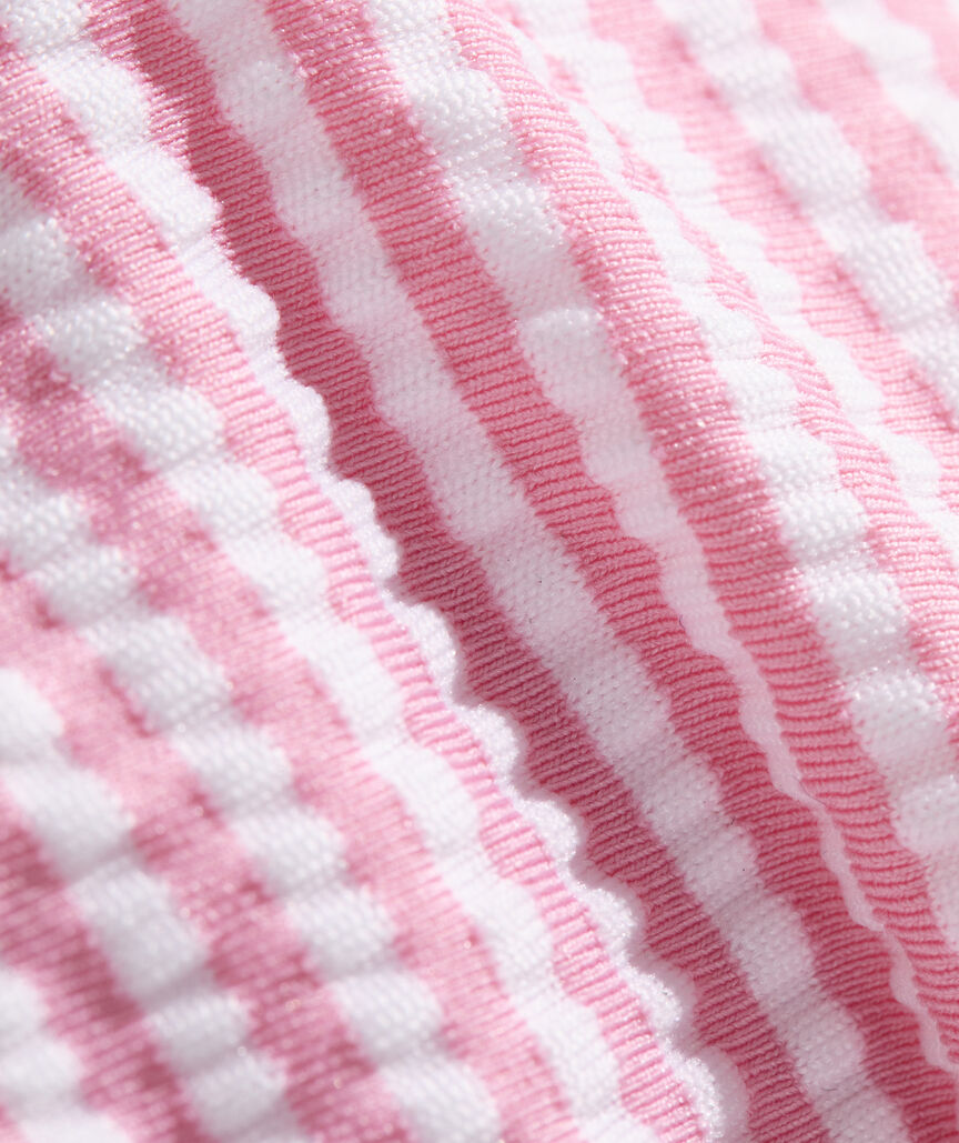 Seagrove Seersucker String Bikini Top - Vineyard Ss Pb/Wc