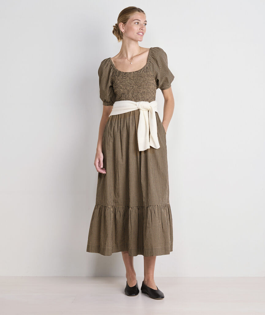 Ellen Maxi Dress - Gingham Cappuccino