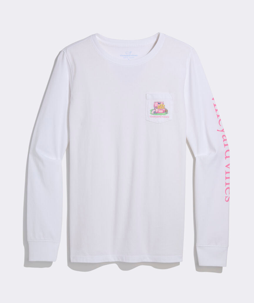 Football Field Pups Long-Sleeve Pocket Tee