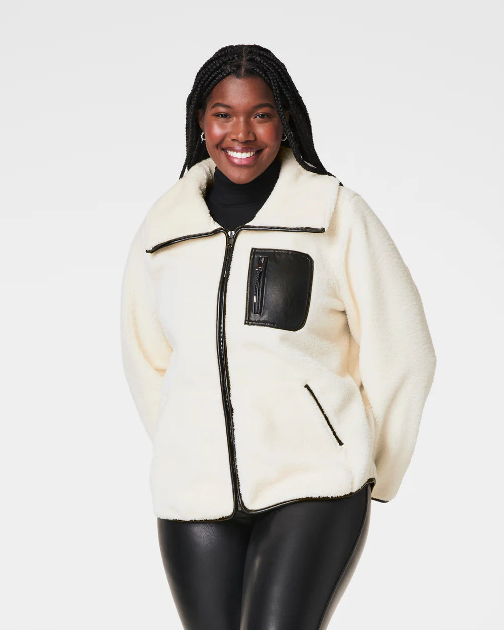 SPANX® Fleece Full Zip - Frosted Ivory