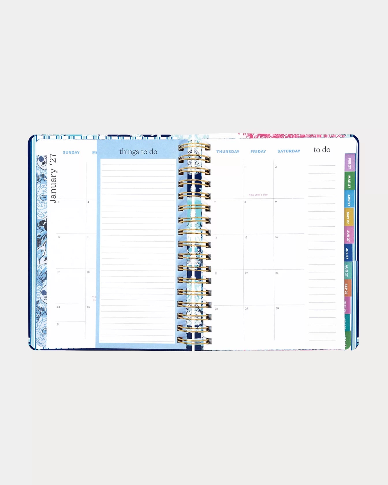 2026-2027 17 Month Large Agenda - Resort White Shell Shine