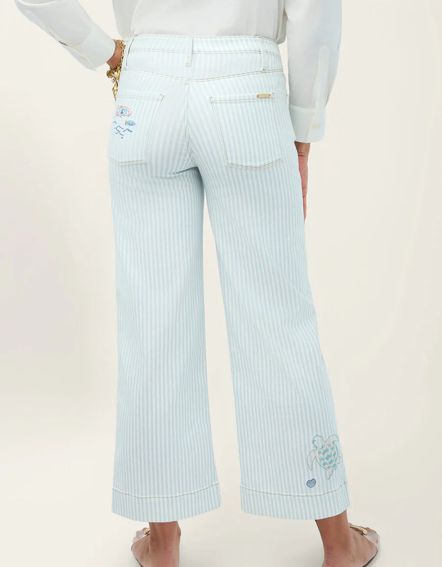 Mable Wide Leg Jean Flagler Resort Stripe