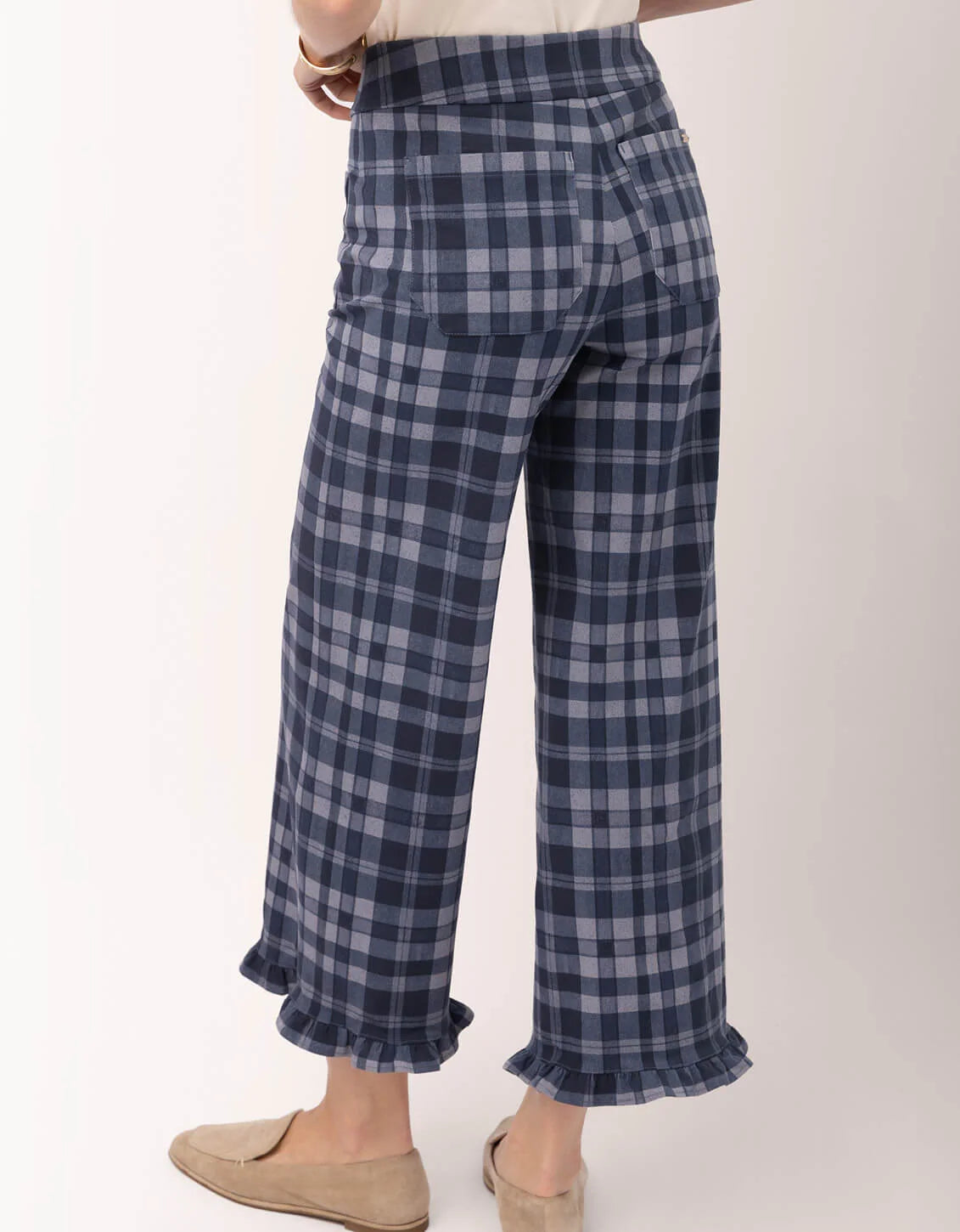 Emma Pull On Ruffle Pant Japonica Plaid
