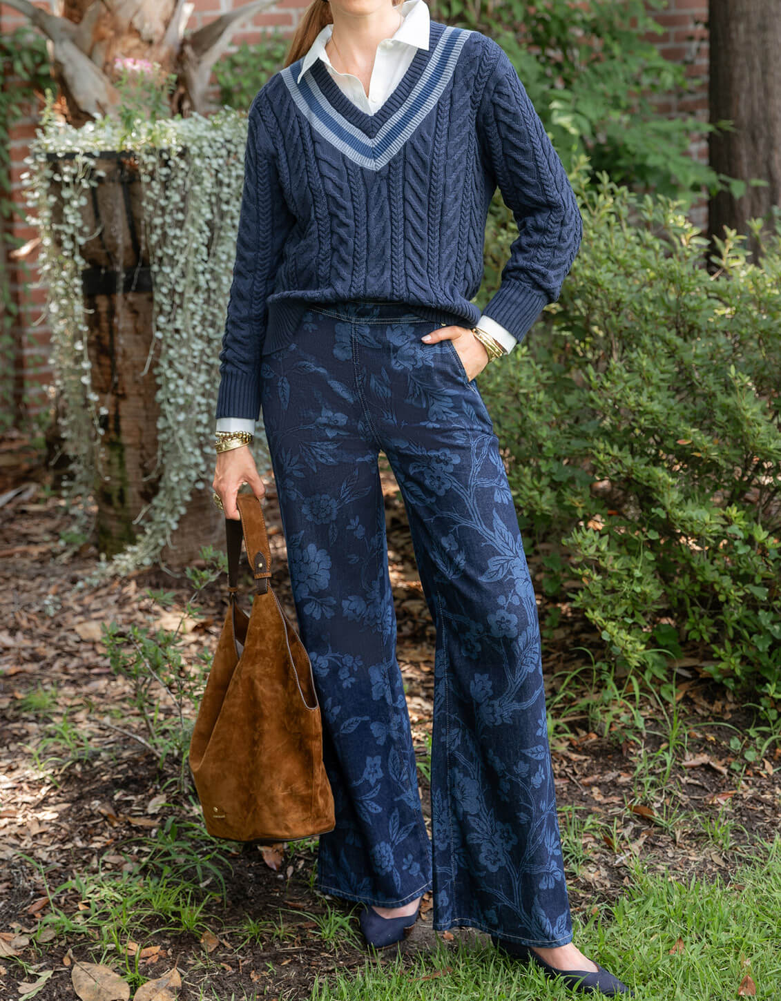 Cadence Denim Trouser Japonica Floral Denim