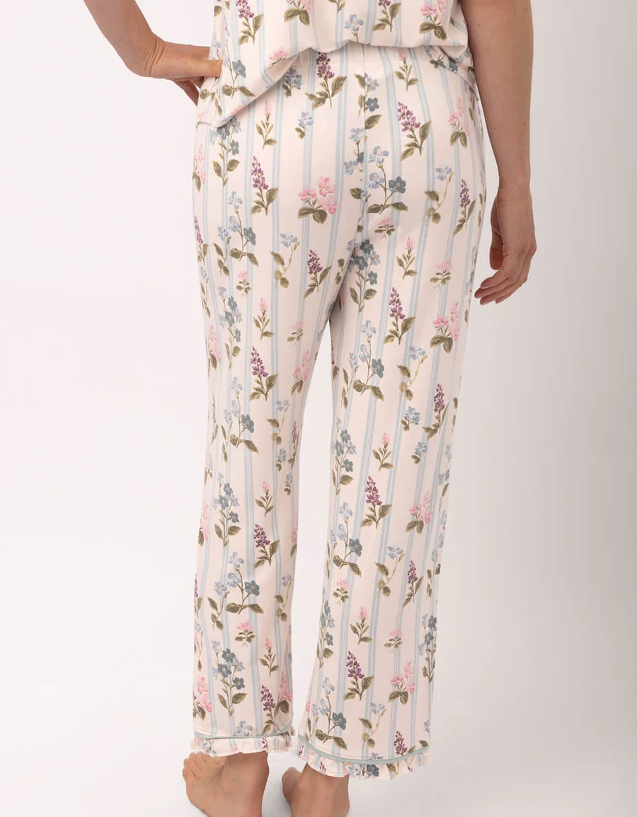 Pajama Ruffle Pant Blooming Stripe