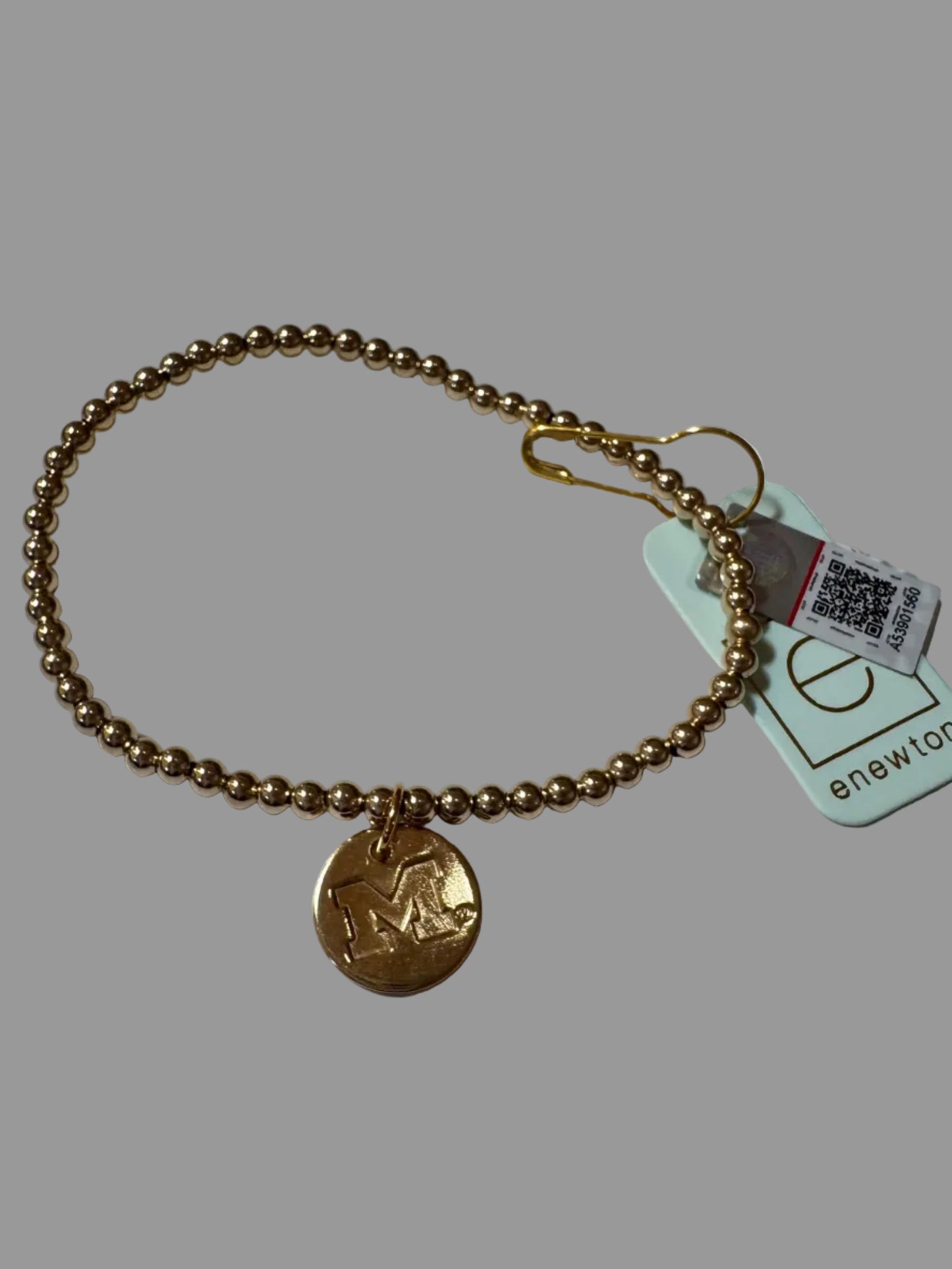 ecollegiate classic gold 3mm bracelet - university of michigan disc