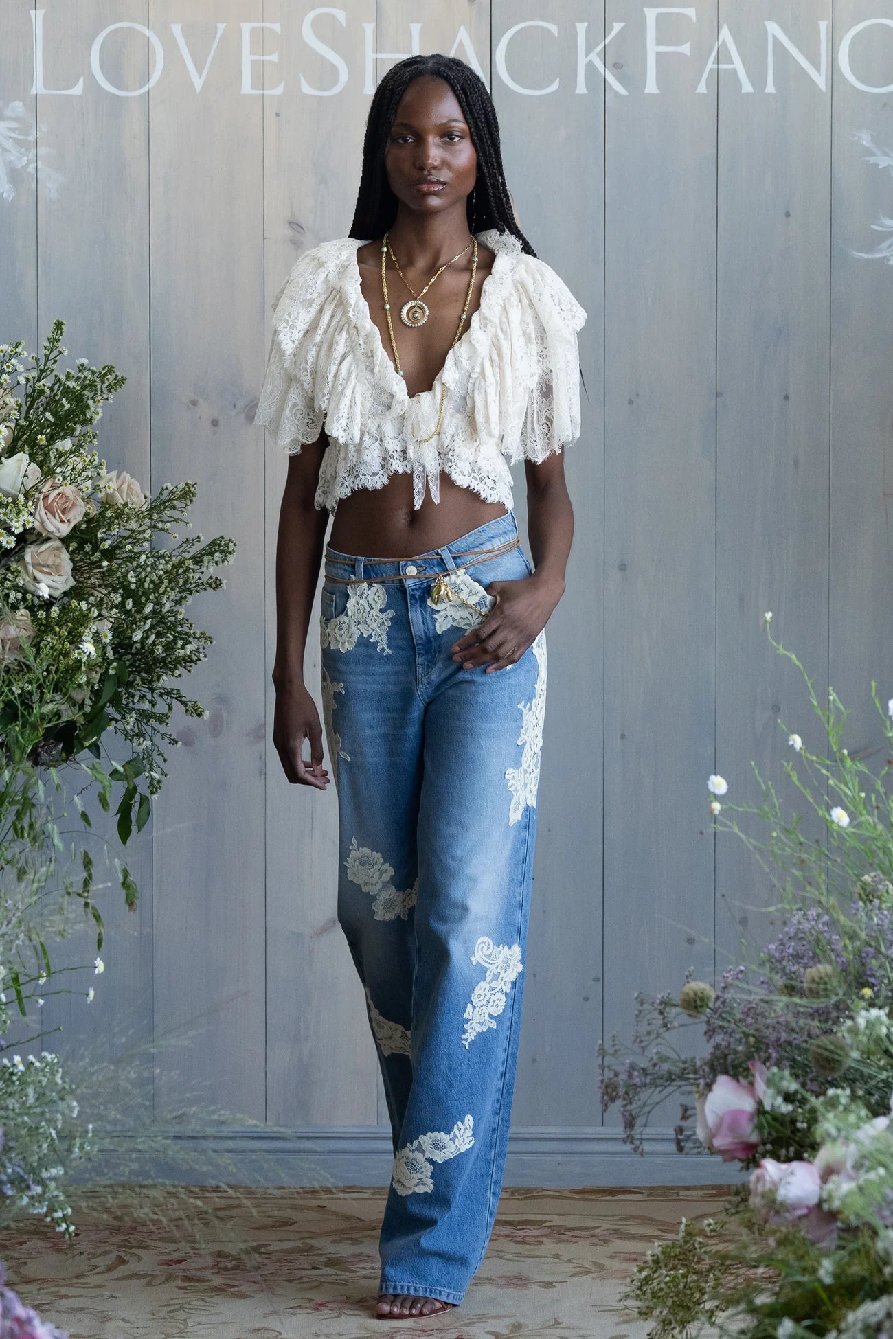 Bambie Lace Appliqué Jeans