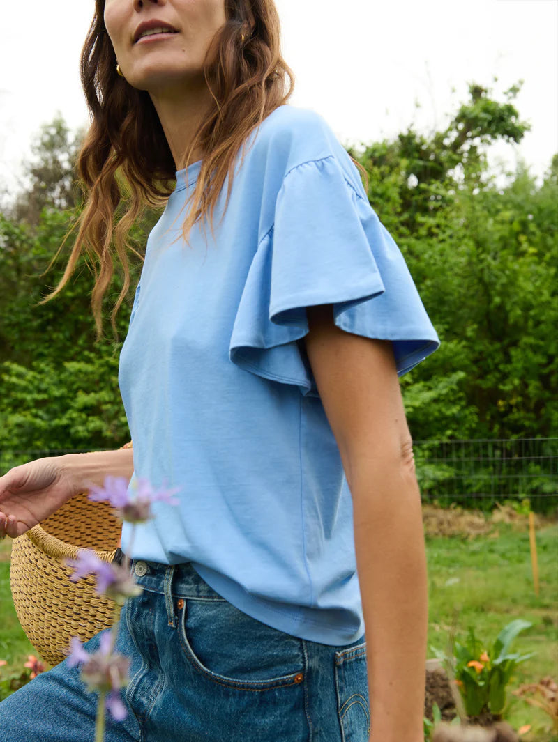 Camille Luxe Tee - Cornflower