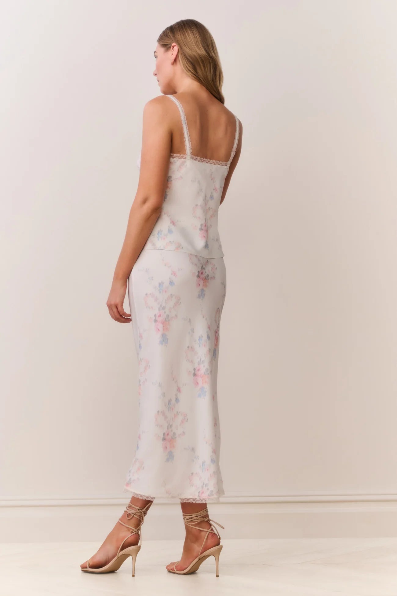 Kalo Floral Bow Print Slip Skirt - Candied Sugar