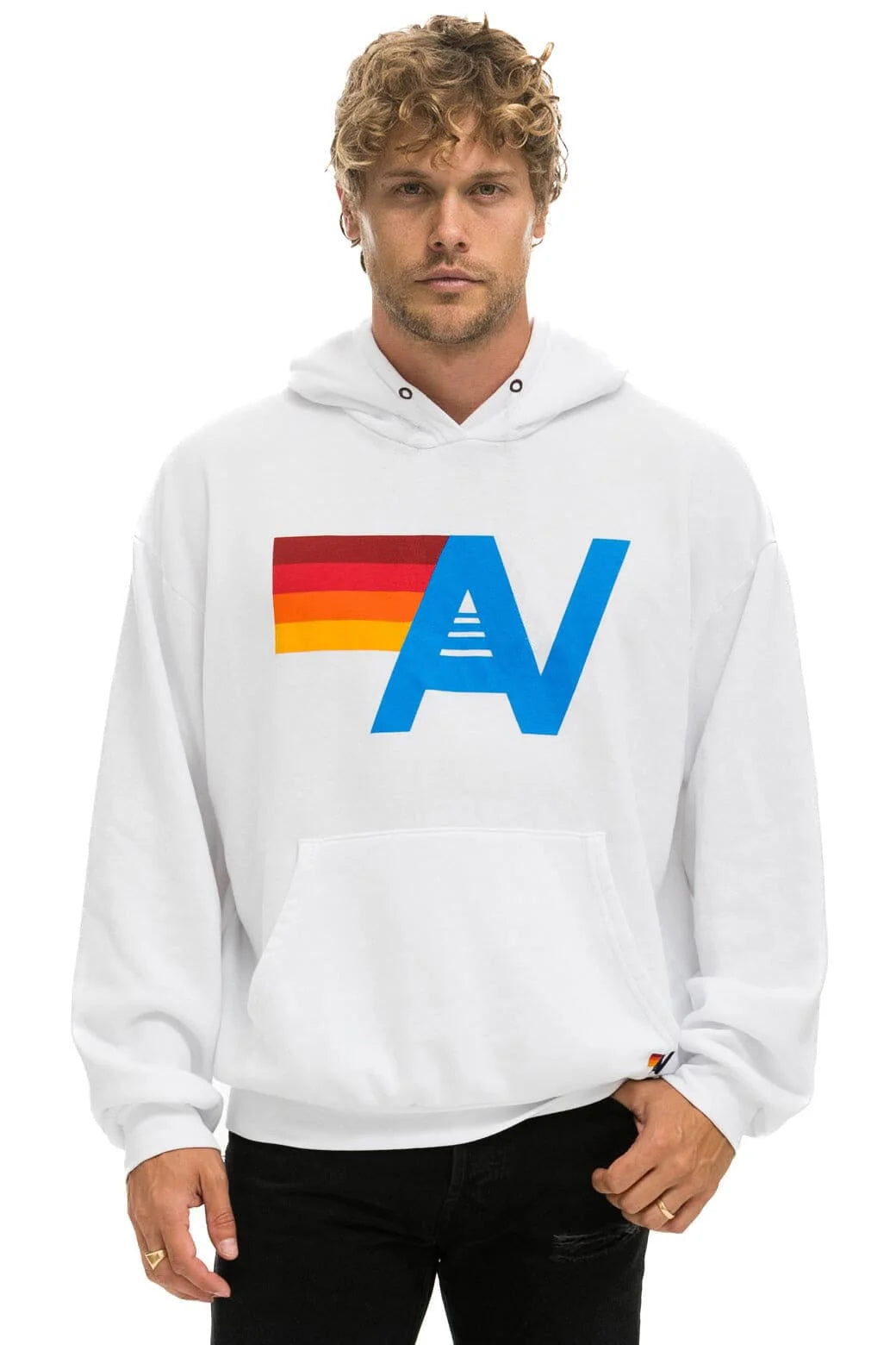 Logo Pullover Relaxed Hoodie - White