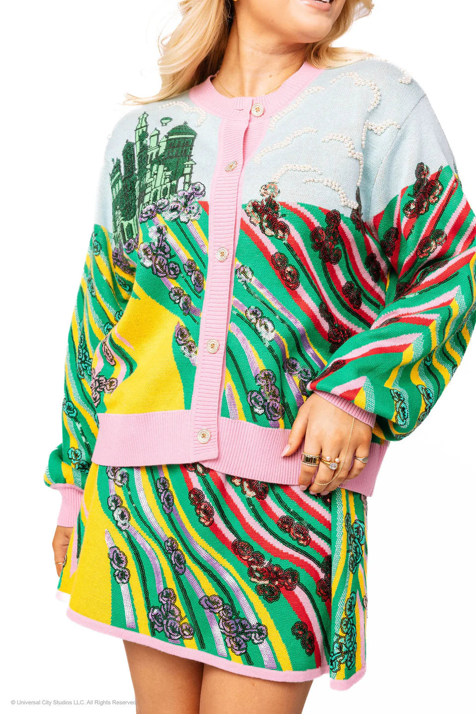 Licensed Yellow Brick Road to Oz Button Up Cardigan