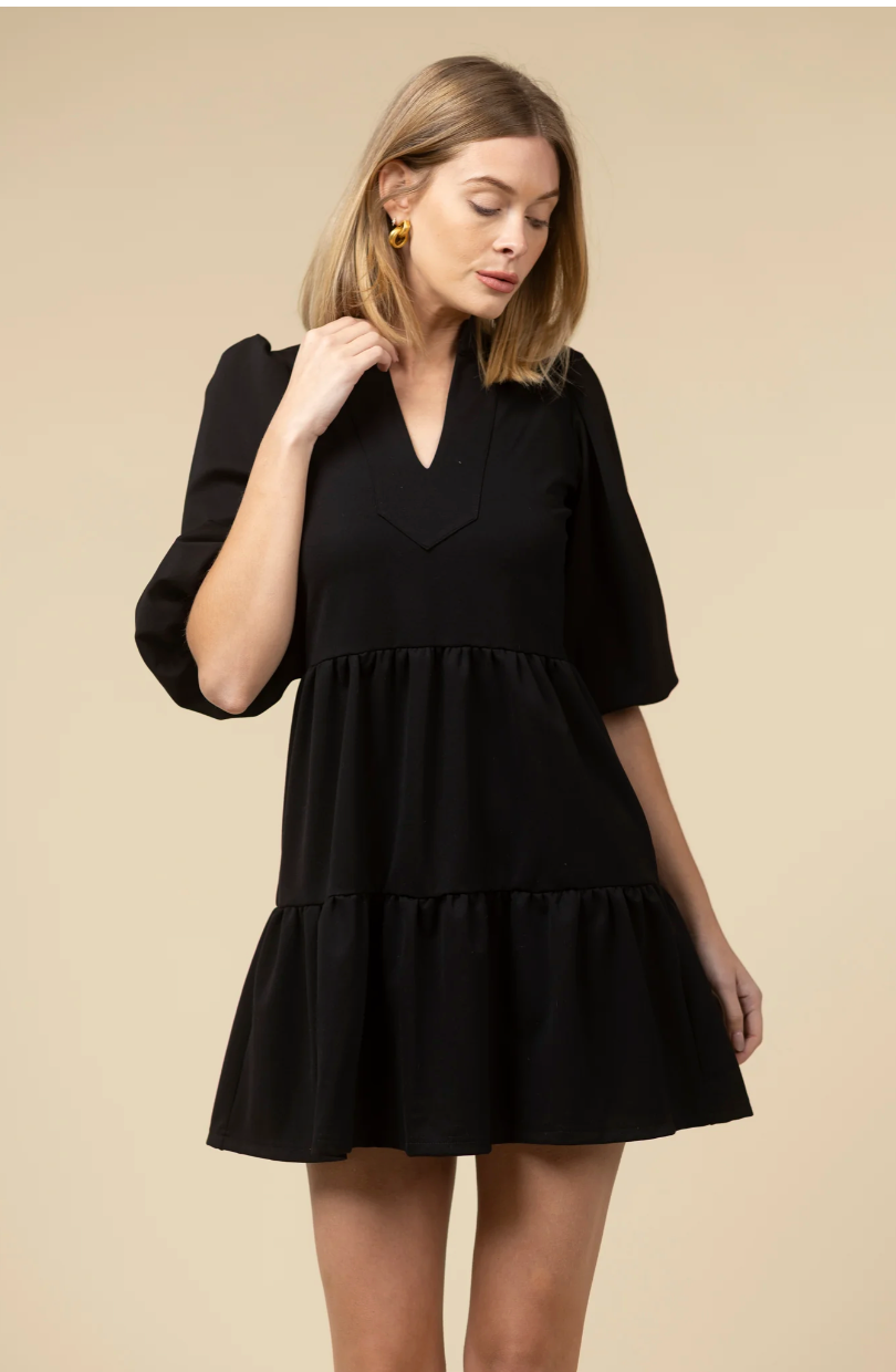 The Tory Ponte Dress - Black