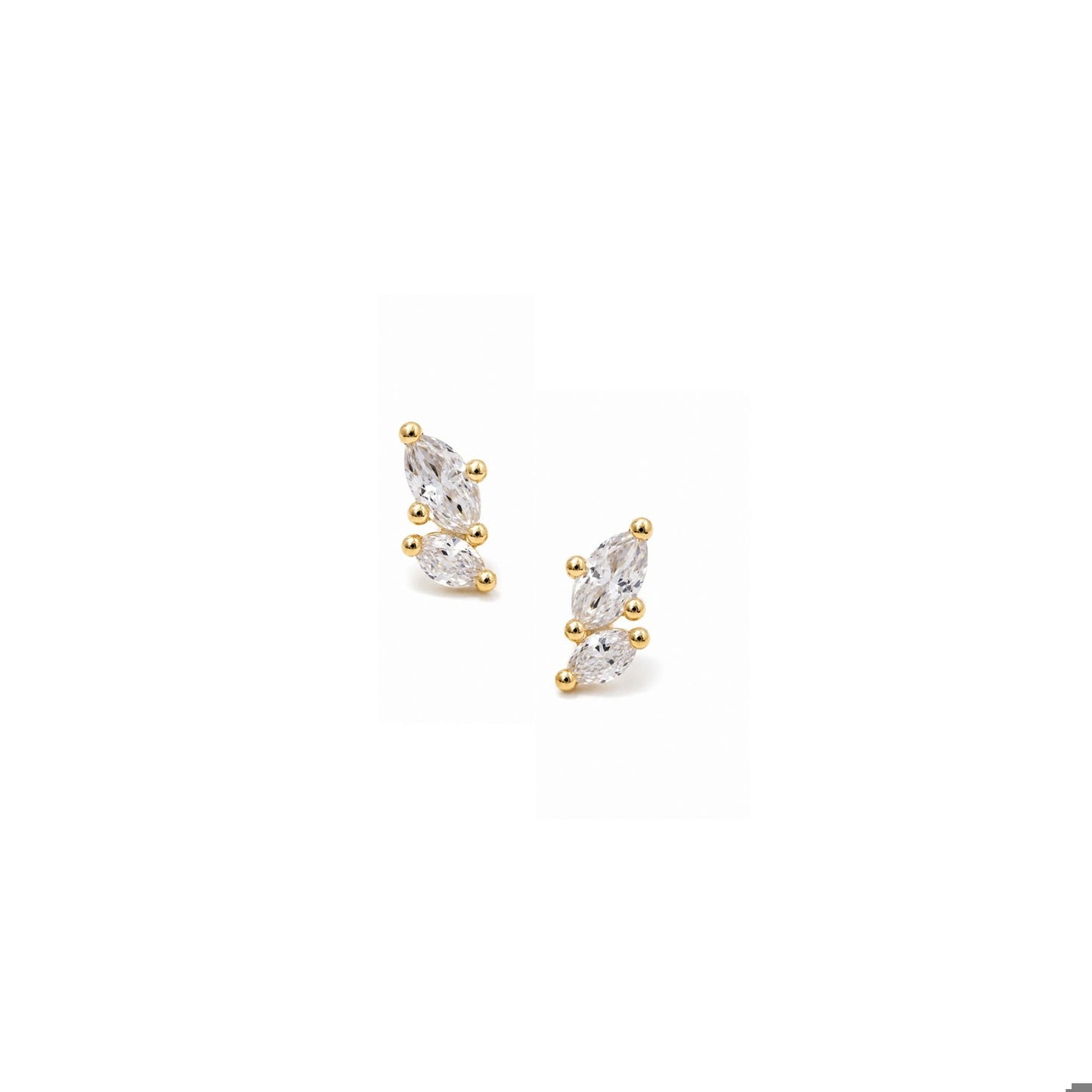 Screwback Stud Earrings - Bonnie CZ Gold