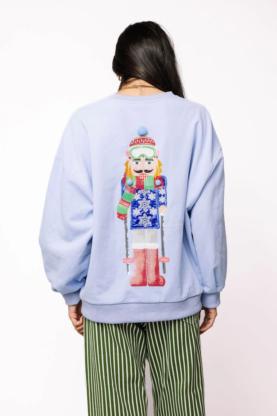Powder Blue Skiing Nutcracker Sweatshirt