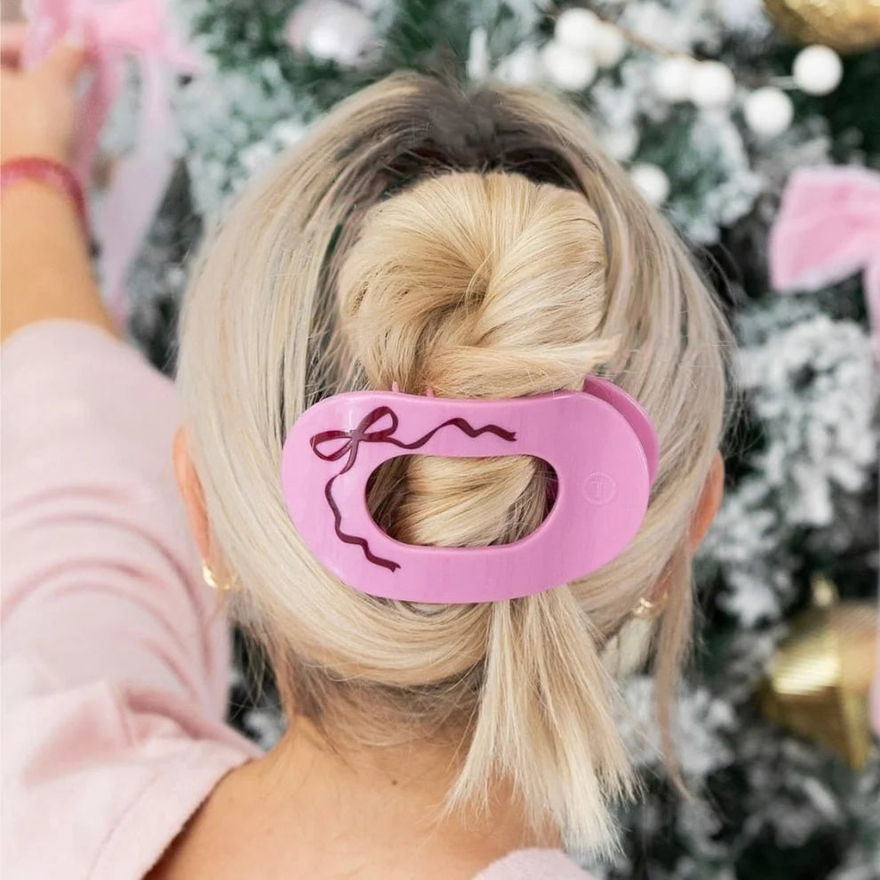 Just Add a Bow Large Flat Round Hair Clip