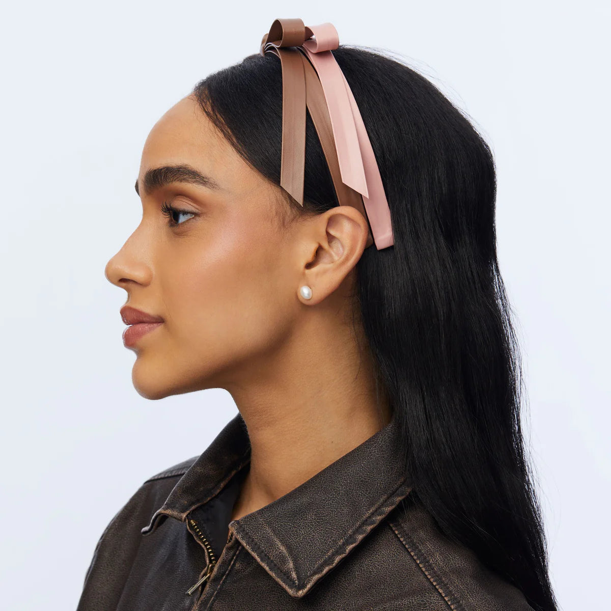 Blush Bardot Faux Leather Headband