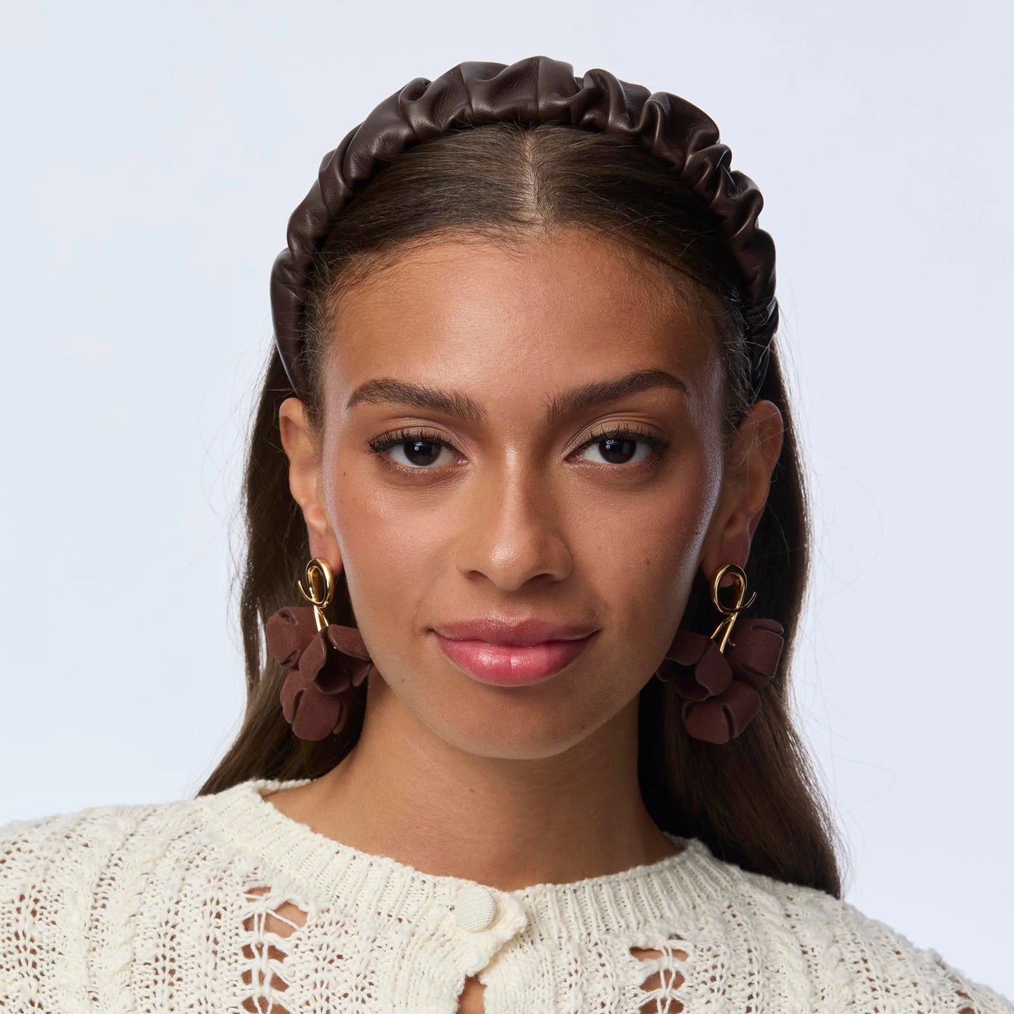 Espresso Kelly Leather Headband