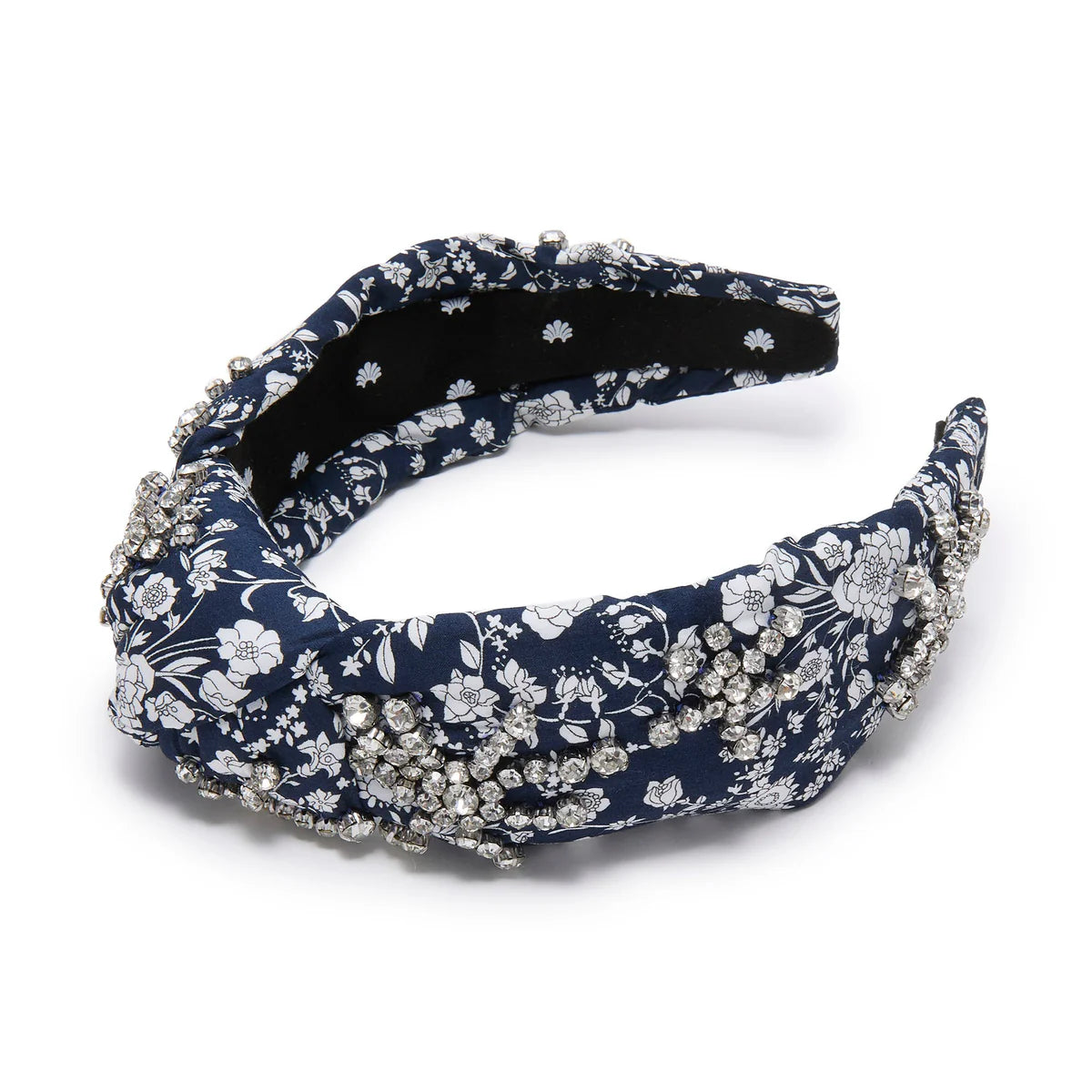 Navy Blooms Knotted Crystal Liberty Headband