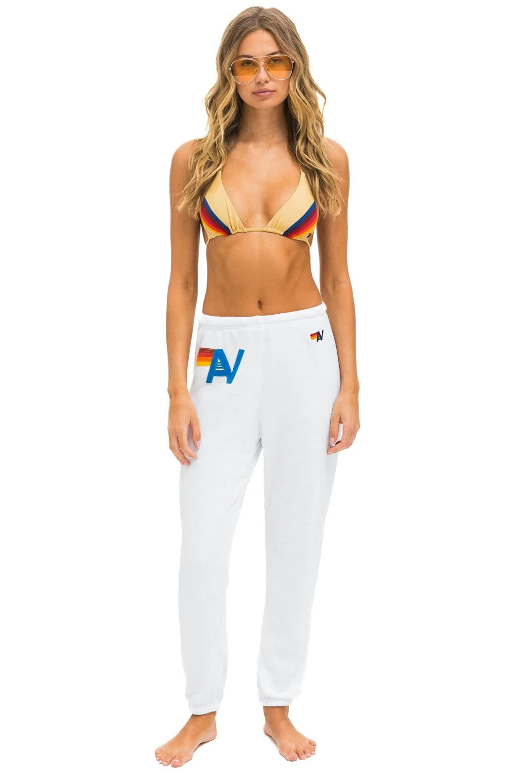 Logo Stitch Sweatpants - White