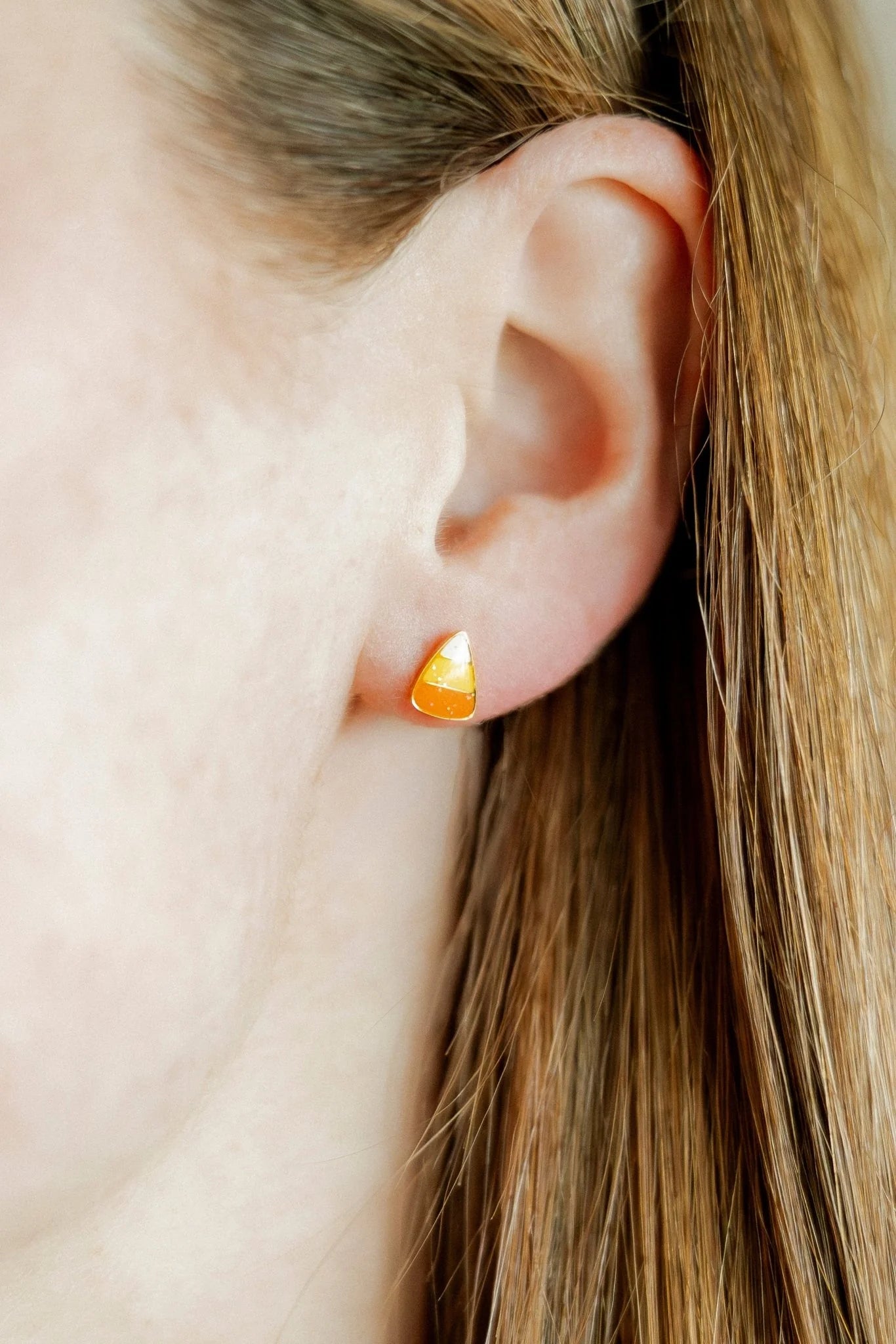 Screwback Stud Earrings - Candy Corn