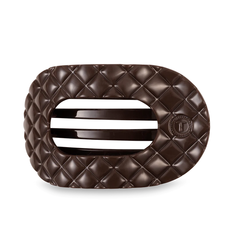 Quilted Large Flat Round Hair Clip