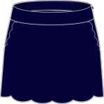 Performance A-Line Scallop Skort - Nautical Navy