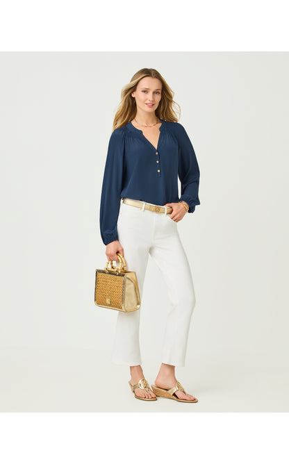 Elsa Silk Top - Low Tide Navy