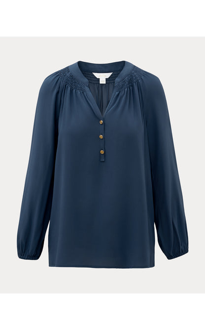 Elsa Silk Top - Low Tide Navy