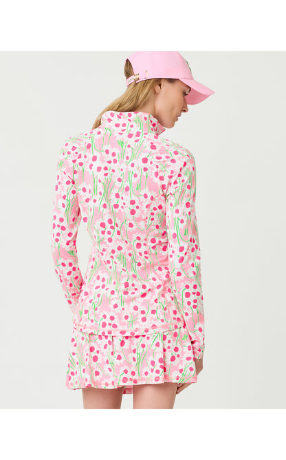 UPF50+ Justine Half Zip - Conch Shell Pink Lil Sunny Daisies