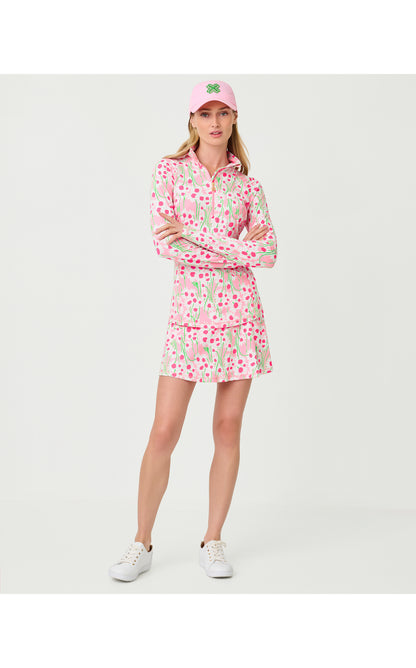 UPF50+ Justine Half Zip - Conch Shell Pink Lil Sunny Daisies