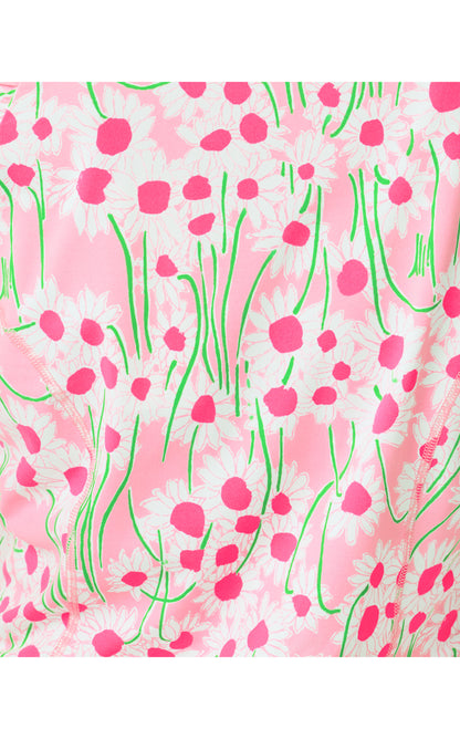 UPF50+ Justine Half Zip - Conch Shell Pink Lil Sunny Daisies
